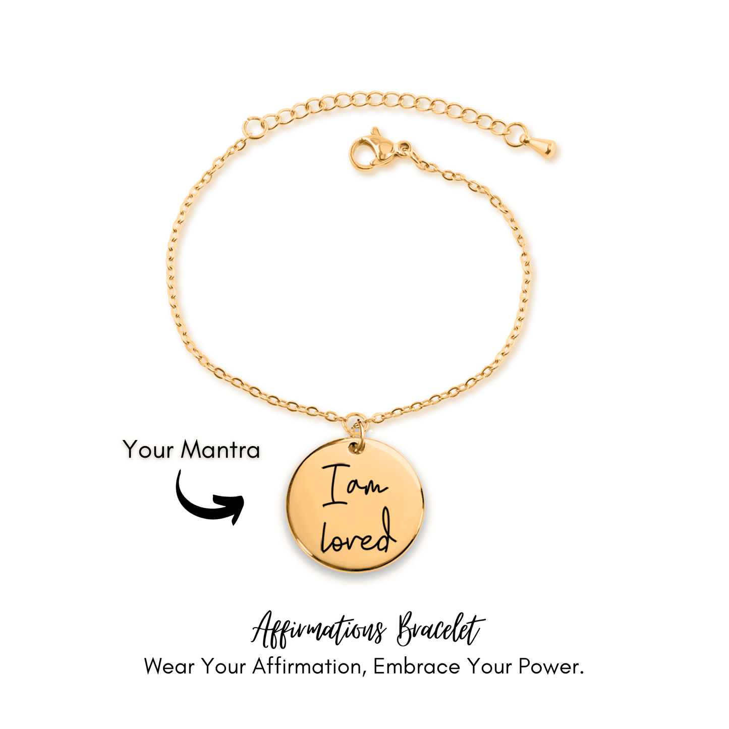 Personalized Affirmations Coin Bracelet